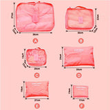 6pcs Travel Organizer Bag Clothes Pouch Portable Storage